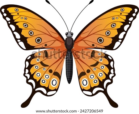Colorful vector graphic of a monarch butterfly