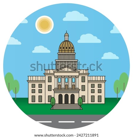 World famous building for State Capitol Colorado Denver USA.