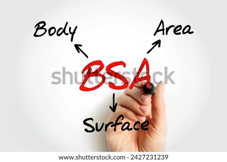 BSA - Body Surface Area acronym, concept background Royalty-Free Stock Photo #2427231239