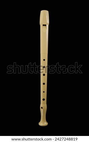 classical musical instrument is the block flute on black background Royalty-Free Stock Photo #2427248819