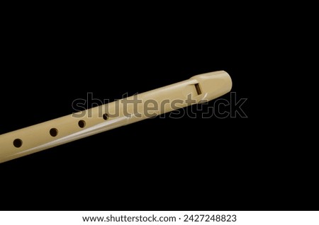 classical musical instrument is the block flute on black background Royalty-Free Stock Photo #2427248823