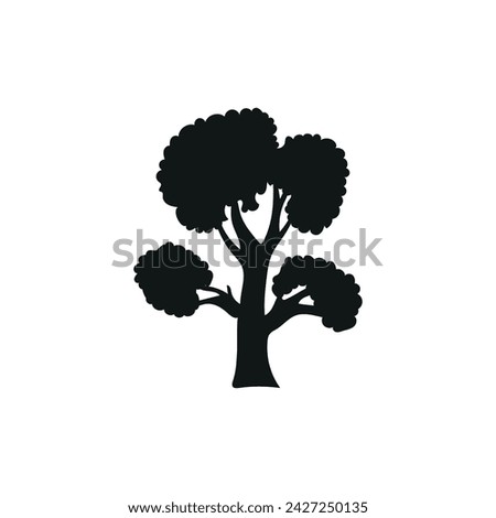 Silhouette of tree on white background