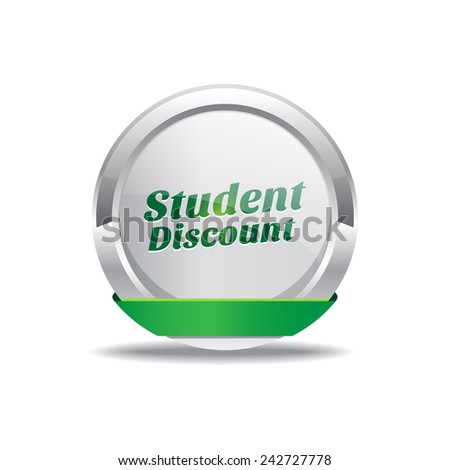 Student Discount Green Vector Icon Button
