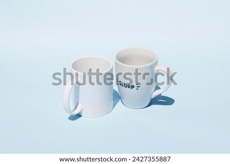 photo of a white mug on a white background