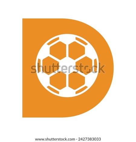 Footboll Logo combine with letter D vector template