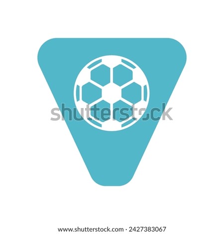 Footboll Logo combine with letter V vector template