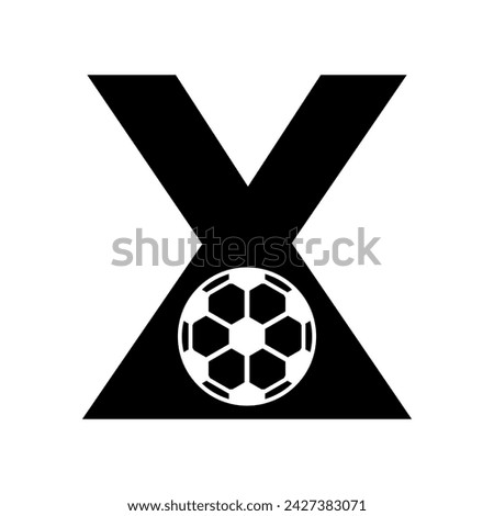 Footboll Logo combine with letter X vector template