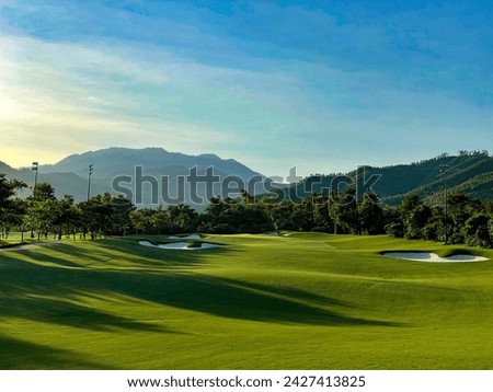 beautiful golf course during a summer day in Vietnam