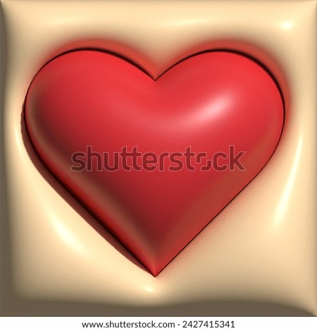 red heart, with a white background