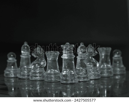 glass chess in selective focus 
