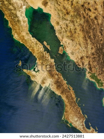 Dust storms off Baja California. Dust storms off Baja California. Elements of this image furnished by NASA.