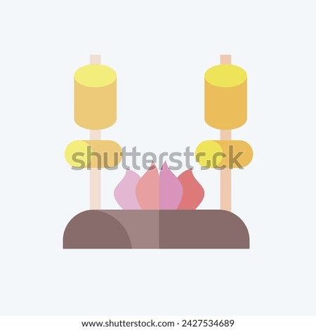 Icon Bonfire. related to Picnic symbol. flat style. simple design editable. simple illustration