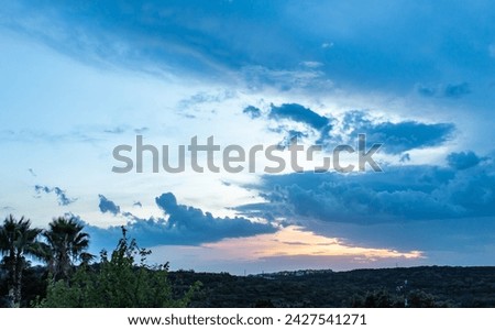 Blue skies and clouds along a horizon in San Antonio Texas