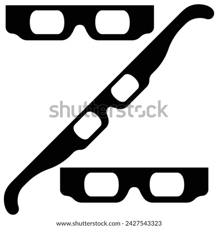 solar eclipse glasses or 3d glasses Royalty-Free Stock Photo #2427543323