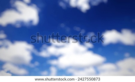 Blurred photo of bright blue sky and pure white clouds. Heavenly  illustration.