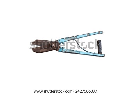 Rusty Key and Tools on White Background