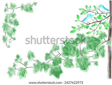 Clip art of ivy and bluebird