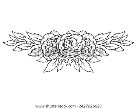 Hand Drawn Flower Line Art Illustration
