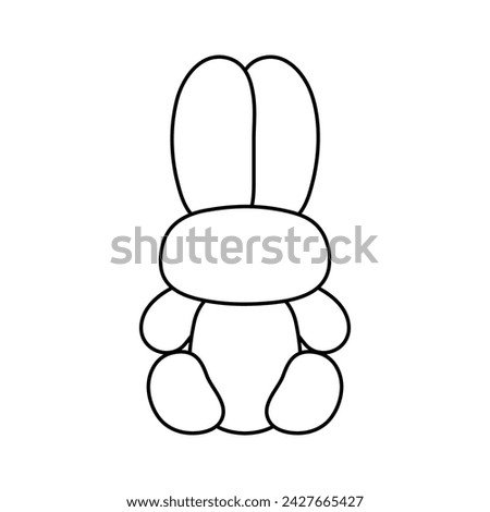 Balloon Bunny. Balloon Twisting Art with Animal Figures. Vector illustration in doodle style