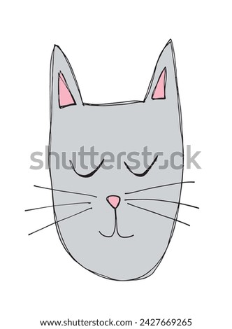 Outline illustration vector image of a cat.
Hand drawn artwork of a cat.
Simple cute original logo.
Hand drawn vector illustration for posters.