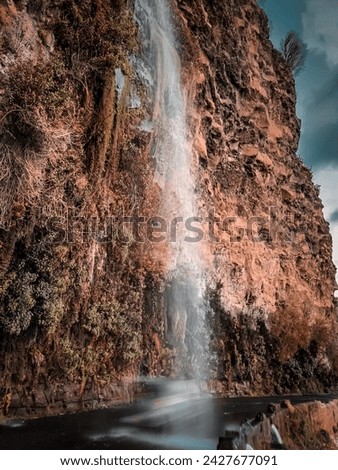 cascade dos anjos - road waterfall at madeira 