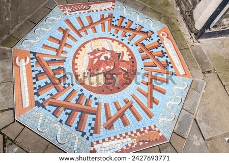 Colorful Westgate Street Mosaic in Gloucester, England