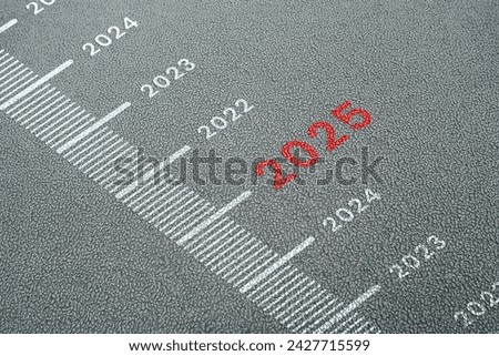 Realistic background with ruler sign towards number 2025 for preparation of merry Christmas and new year concept.