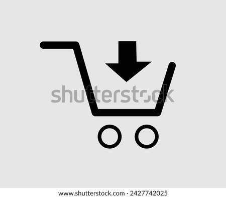 Shopping cart icon. Put in cart online shopping icon with arrow Vector. Vector illustration. Eps file 375.