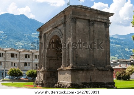 Arch of augustus, aosta, aosta valley, italian alps, italy, europe
