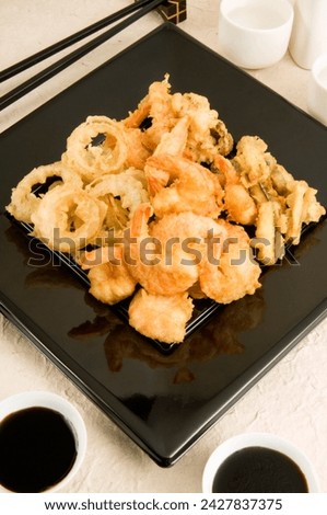 Tempura shrimp and vegetables, japan, asia