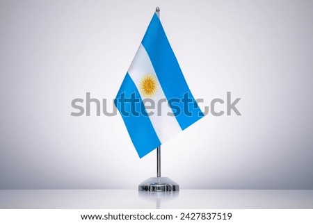 Argentina flag with a gray and clean background.