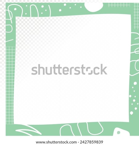 Vector cute cartoon frame with curvy line and dots