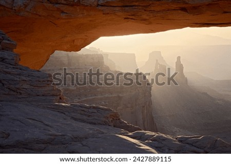 Mesa arch at sunrise, canyonlands national park, island in the sky district, utah, united states of america, north america Royalty-Free Stock Photo #2427889115