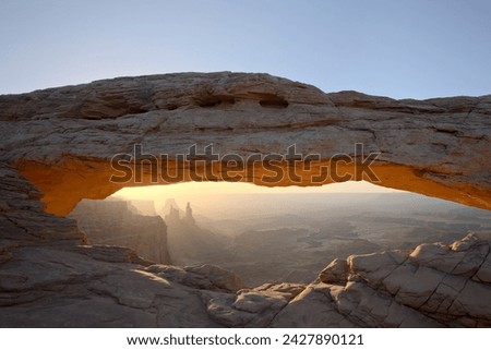 Mesa arch at dawn, canyonlands national park, island in the sky district, utah, united states of america, north america Royalty-Free Stock Photo #2427890121