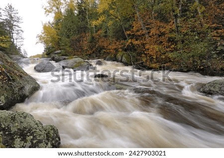 Rapids between mora lake and little saganaga lake, boundary waters canoe area wilderness, superior national forest, minnesota, united states of america, north america