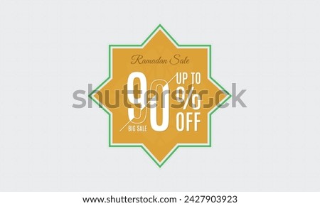 ramadan sale vector, ramadan sale 90% off, ramadan big sale 90% off Royalty-Free Stock Photo #2427903923