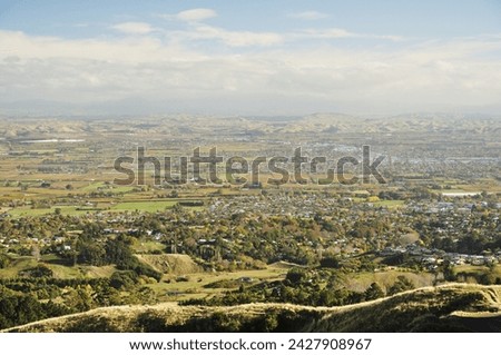 View of havelock north and hastings from te mata peak, hawke's bay, north island, new zealand, pacific Royalty-Free Stock Photo #2427908967