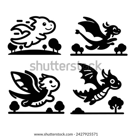 Dragon illustrations for icons or logos
