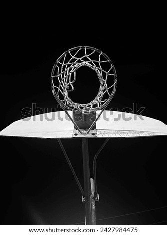 Basketball net in black and white