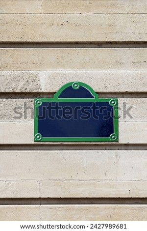 Paris empty street name sign