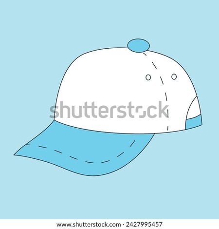 White blue baseball cap template isolated vector illustration