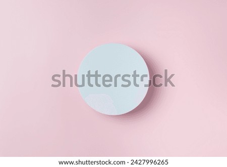 White round podium pedestal cosmetic beauty product presentation empty mockup on pink background