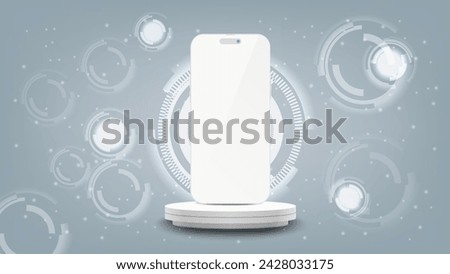 Realistic smartphone and mobile phone mockup with IoT and technology concept, smartphone abstract banner and background, vector illustration.