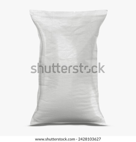 Plastic Bag Mockup, 25 kg Bag Mockup, Sand bag or white plastic canvas sack for rice or agriculture product Royalty-Free Stock Photo #2428103627