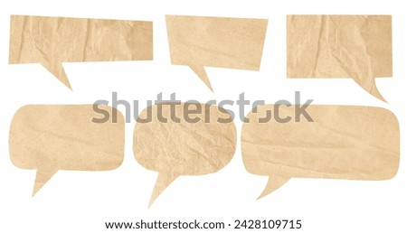craft paper speech bubble set isolated mockup design element Royalty-Free Stock Photo #2428109715
