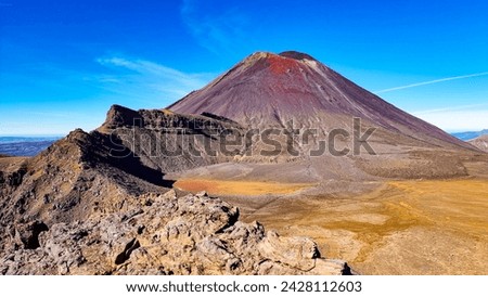 View of Mount Ngauruhoe from the Tongariro Alpine Crossing Royalty-Free Stock Photo #2428112603