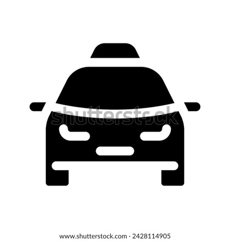 Taxi cab black glyph ui icon. Order transport online. Service for passengers. User interface design. Silhouette symbol on white space. Solid pictogram for web, mobile. Isolated vector illustration