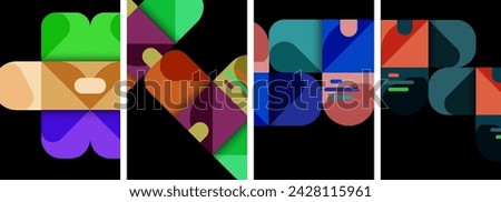 Balance movement geometric backgrounds. Poster collection for wallpaper, business card, cover, poster, banner, brochure, header, website