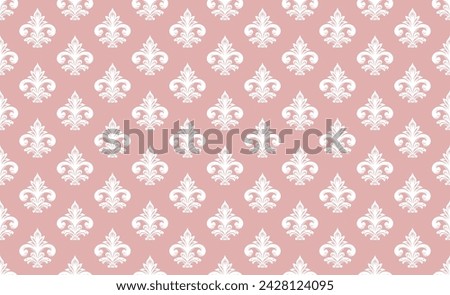 Damask Fabric textile seamless pattern background Luxury decorative Ornamental floral vintage style. Curtain, carpet, wallpaper, clothing, wrapping, textile