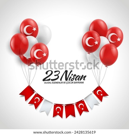 23 April, National sovereignty and children's day. Vector Illustration
 Royalty-Free Stock Photo #2428135619